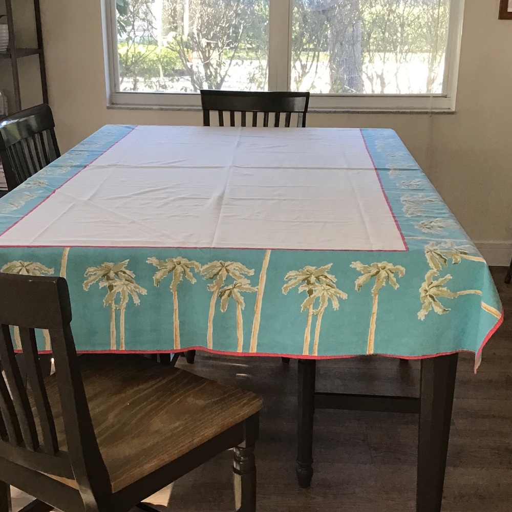 Vintage “ Now Designs” palm tree design tablecloth RARE